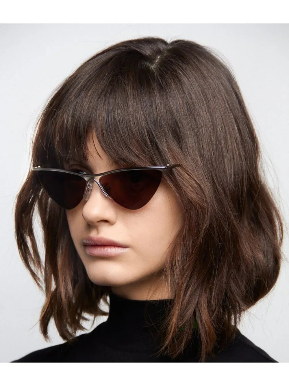 Balenciaga BB0093S 001 Geometric Sunglasses - Black / Grey with Logo